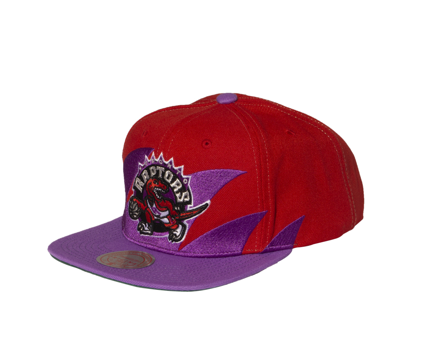 Men's Red and Purple Mitchell & Ness Hardwood Classics Sharktooth Toronto Raptors Snapback Hat