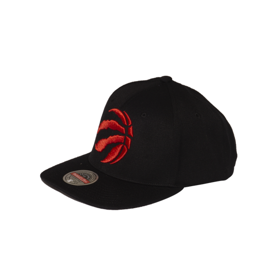 Men's Classic Red Mitchell & Ness Toronto Raptors Snapback Hat - Black