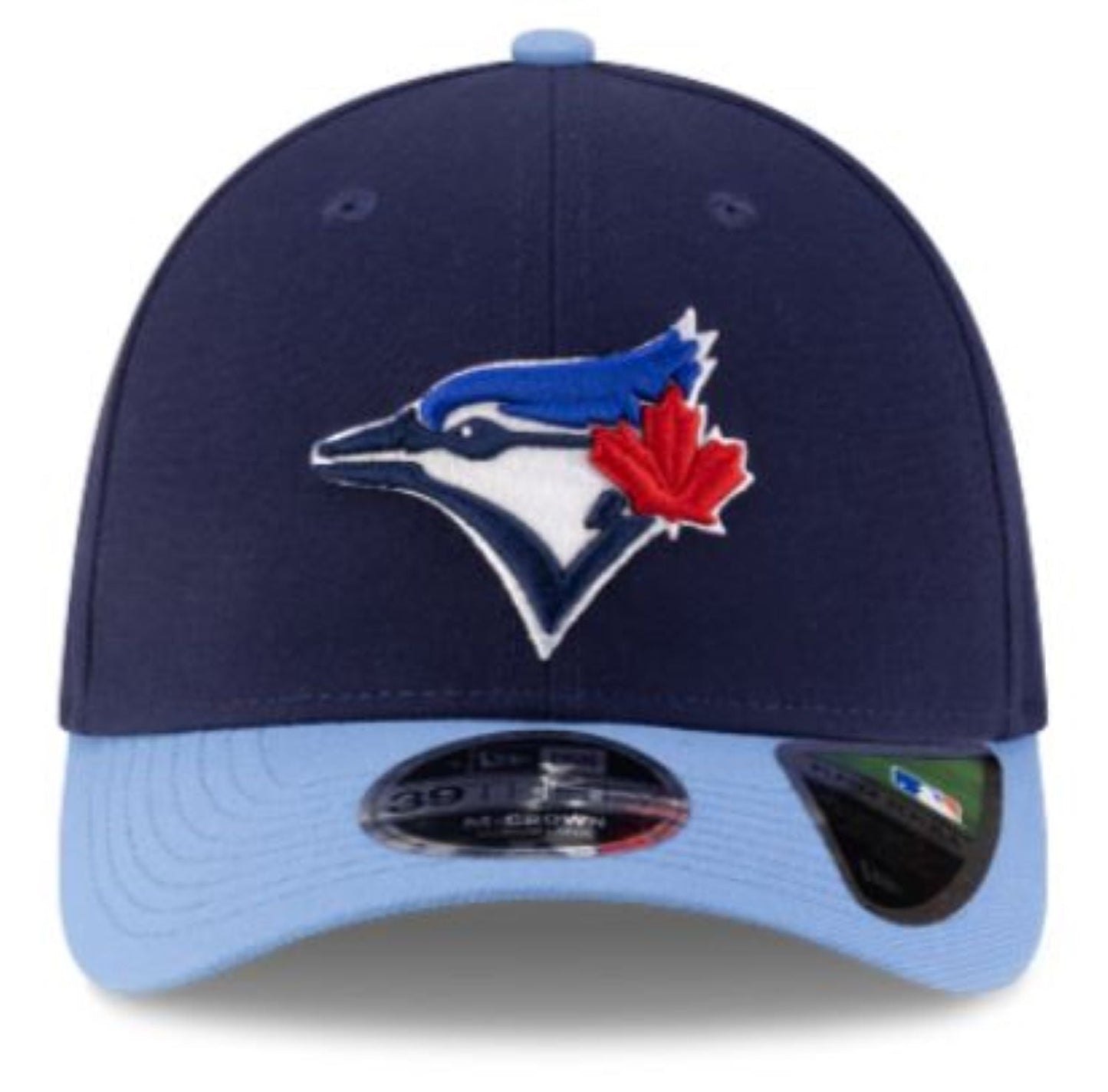 New Era 39THIRTY M-Crown MLB Toronto Blue Jays 50th Anniversary Side Patch Player Replica Stretch-Fit Hat - Navy/Powder Blue