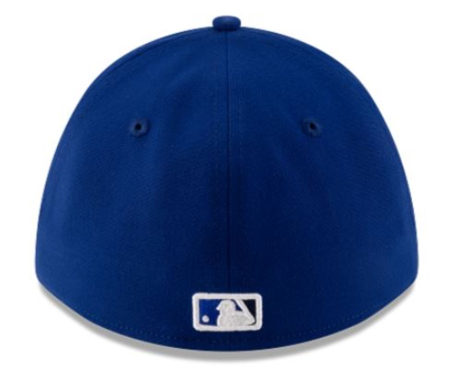 Blue baseball cap with MLB logo on a white background