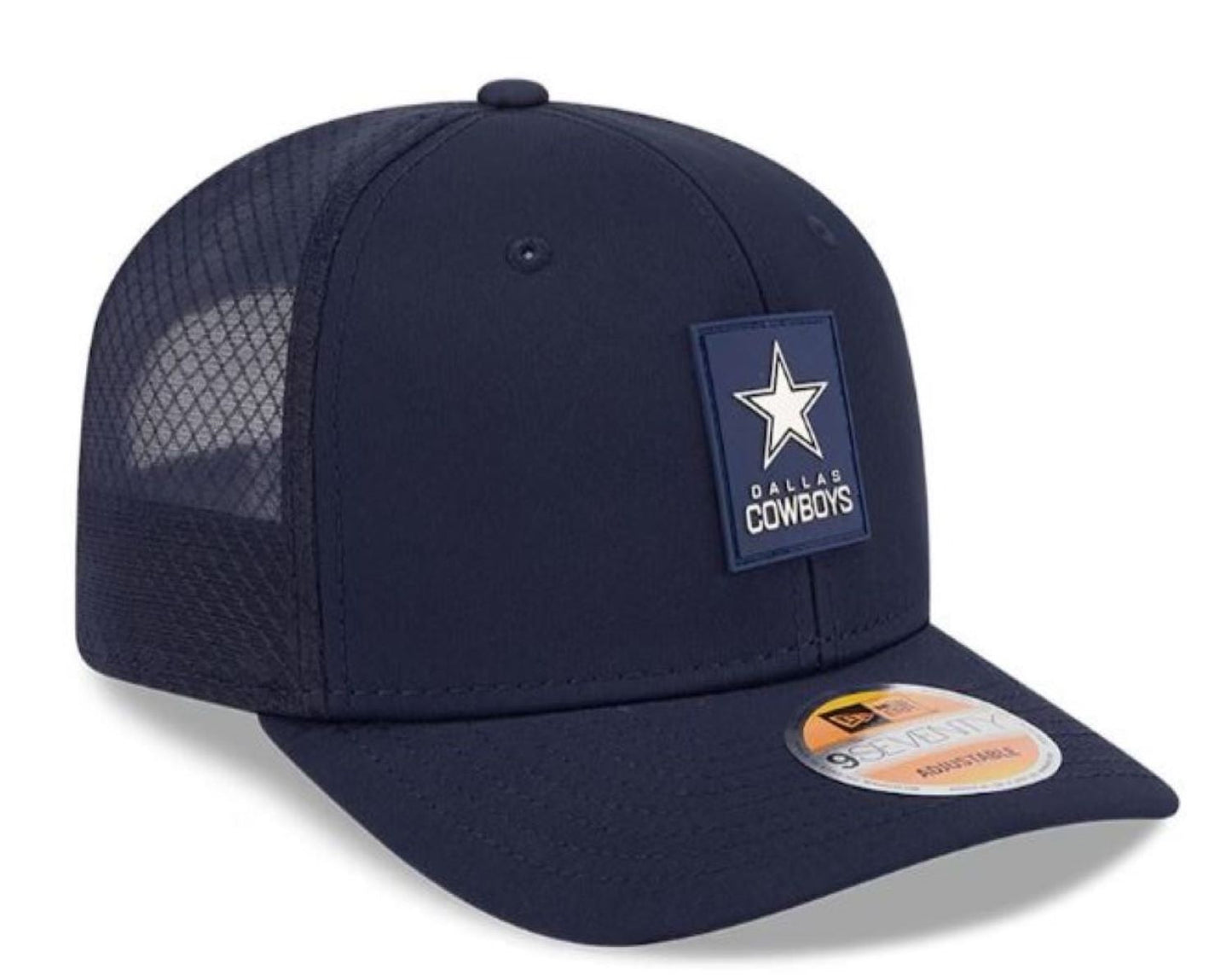 New Era NFL Dallas Cowboys 2025 Sideline 9SEVENTY Trucker Adjustable Hat - Navy