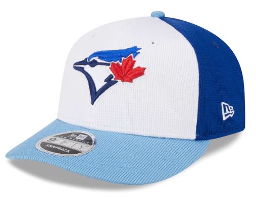 Men's New Era MLB Toronto Blue Jays White/Powder Blue 2024 Spring Training Low Profile 9FIFTY Snapback Hat