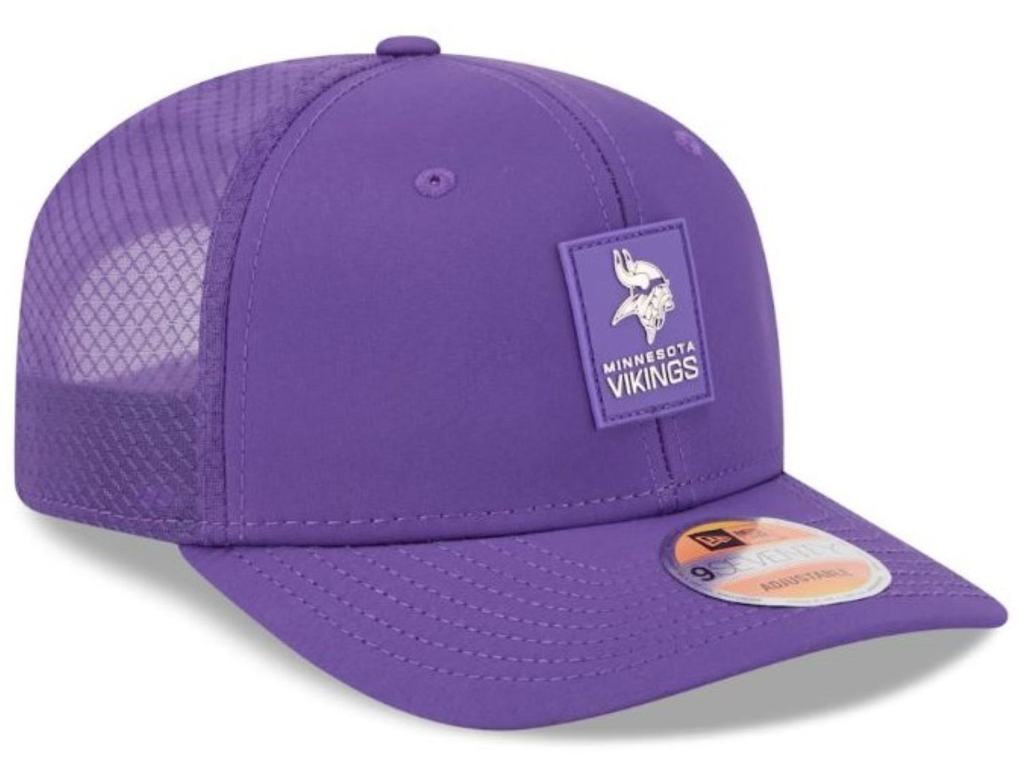 New Era NFL Minnesota Vikings 2025 Sideline 9SEVENTY Trucker Adjustable Hat - Purple