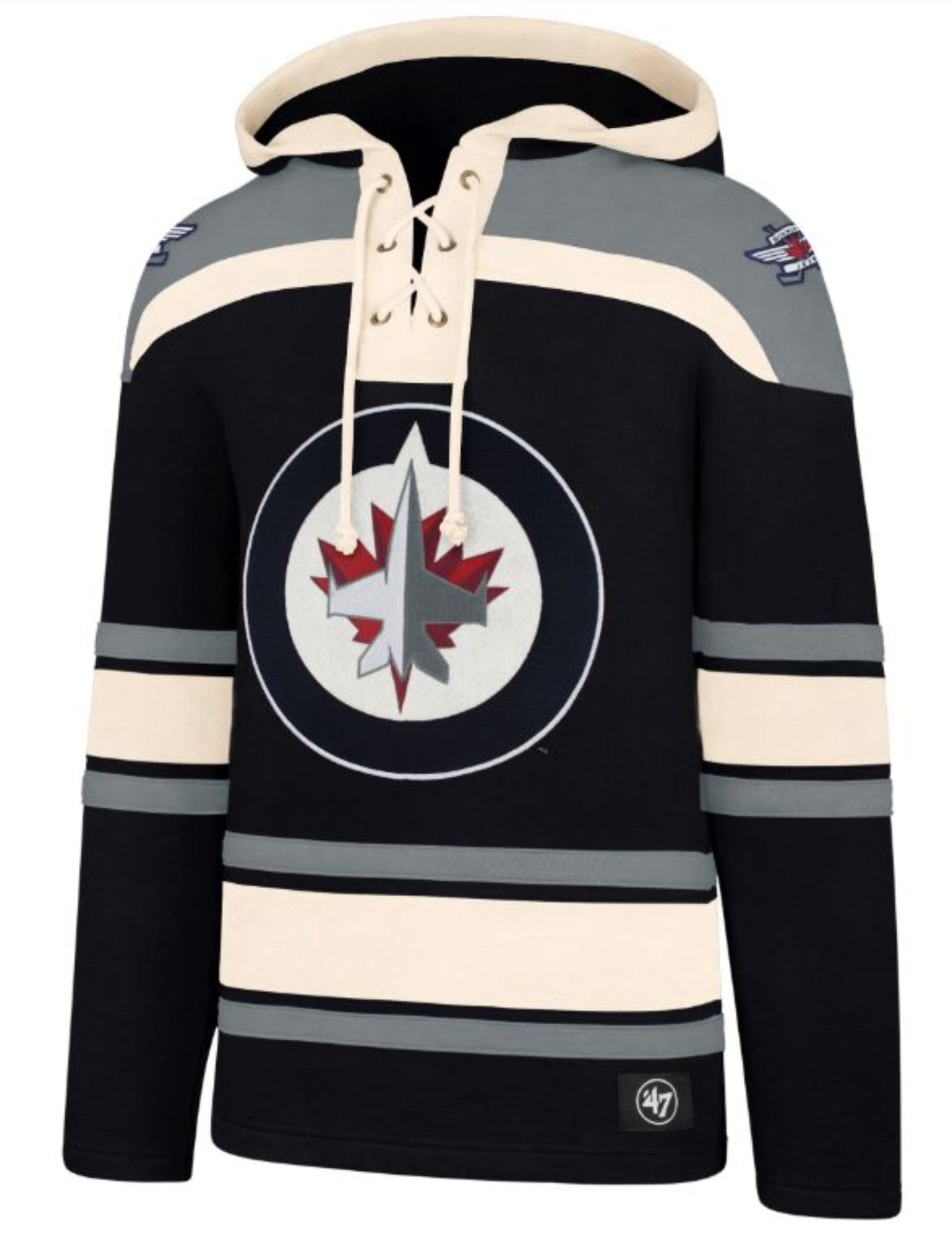 '47 NHL Winnipeg Jets Lacer Fleece Hoodie - Navy/Gray