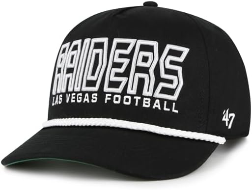 '47 NFL Las Vegas Raiders Byline Cord Hitch Adjustable Snapback Hat - Black
