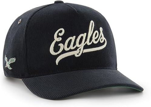 '47 NFL Philadelphia Eagles Golden Age Cord Hitch RF Adjustable Hat - Black