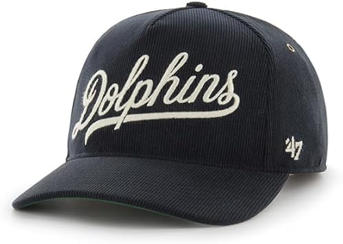 '47 NFL Miami Dolphins Golden Age Cord Hitch RF Adjustable Hat - Black