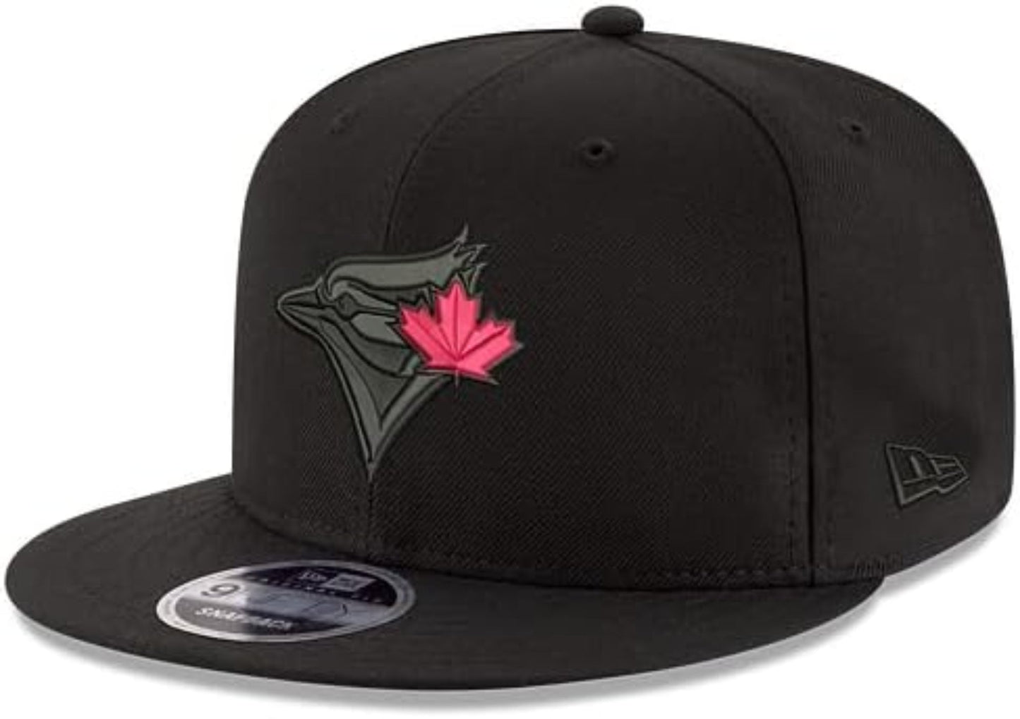 New Era 9FIFTY MLB Toronto Blue Jays Black on Black Red Leaf Adjustable Snapback Hat - Black
