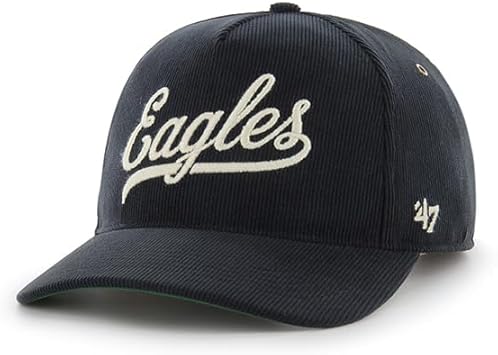 '47 NFL Philadelphia Eagles Golden Age Cord Hitch RF Adjustable Hat - Black