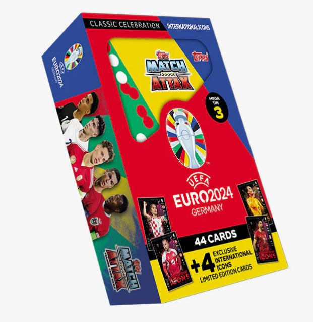 Topps Match Attax Euro 2024 International Icons Soccer Cards - Mega Tin 3