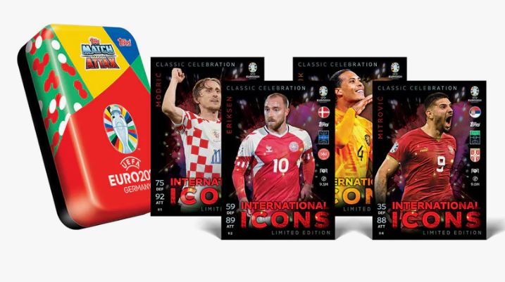 Topps Match Attax Euro 2024 International Icons Soccer Cards - Mega Tin 3