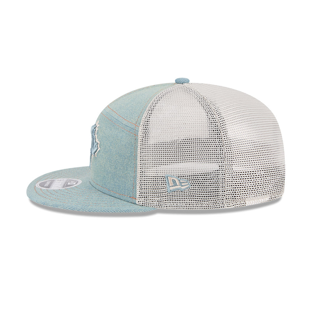 New Era MLB Toronto Blue Jays Denim Split Panel 9FIFTY Adjustable Hat - Blue