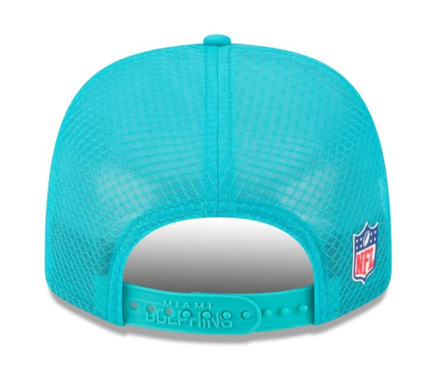 New Era NFL Miami Dolphins 2025 Sideline 9SEVENTY Trucker Adjustable Hat - Aqua