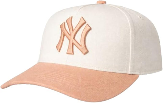 Mitchell & Ness MLB New York Yankees Pro Pinch Fit Two-Tone Adjustable Snapback Hat - Off-White/Peach