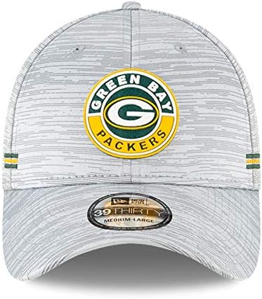 Men's New Era Gray Green Bay Packers 2020 NFL Sideline Official 39THIRTY Flex Hat