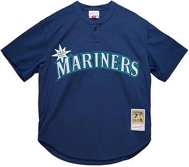 Mitchell & Ness Men's MLB Seattle Mariners Ichiro Suzuki #51 Cooperstown Mesh Batting Practice Pullover Jersey - Navy