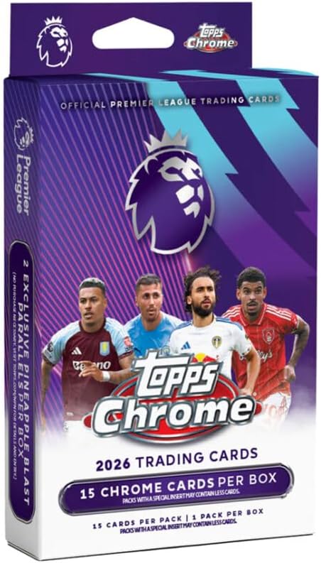 Topps Chrome Premier League Soccer Cards Hanger Box 2025-25