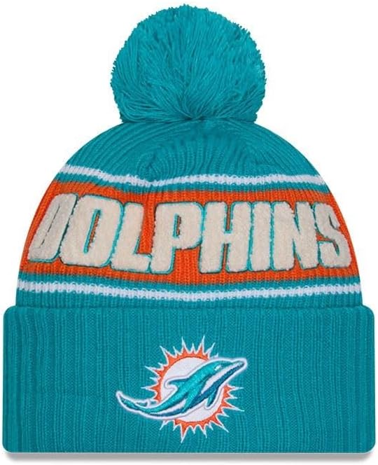 New Era NFL Miami Dolphins 2024 Cold Weather Sport Pom Knit