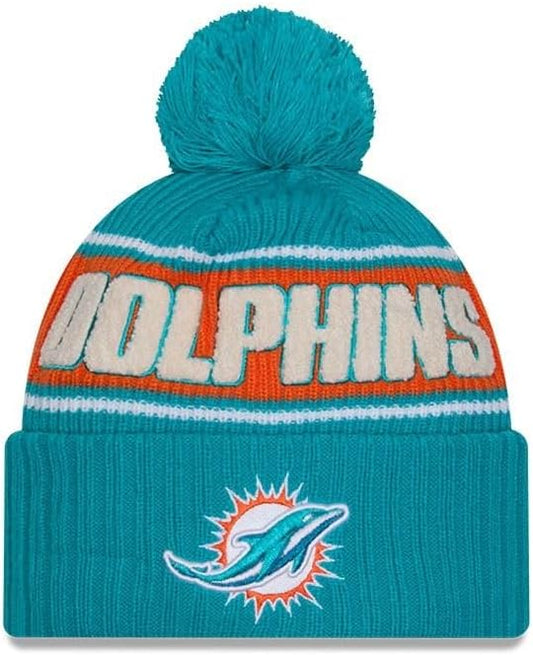 New Era NFL Miami Dolphins 2024 Cold Weather Sport Pom Knit