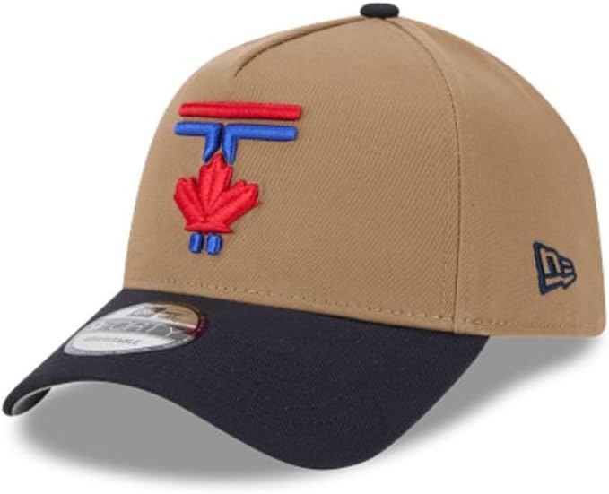 New Era 9FORTY A-Frame MLB Toronto Blue Jays City Connect T Logo Adjustable Snapback Hat - Khaki
