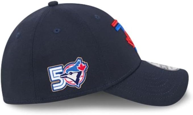 New Era 39THIRTY MLB Toronto Blue Jays 50th Anniversary Side Patch City Connect Stretch Fit Hat - Navy