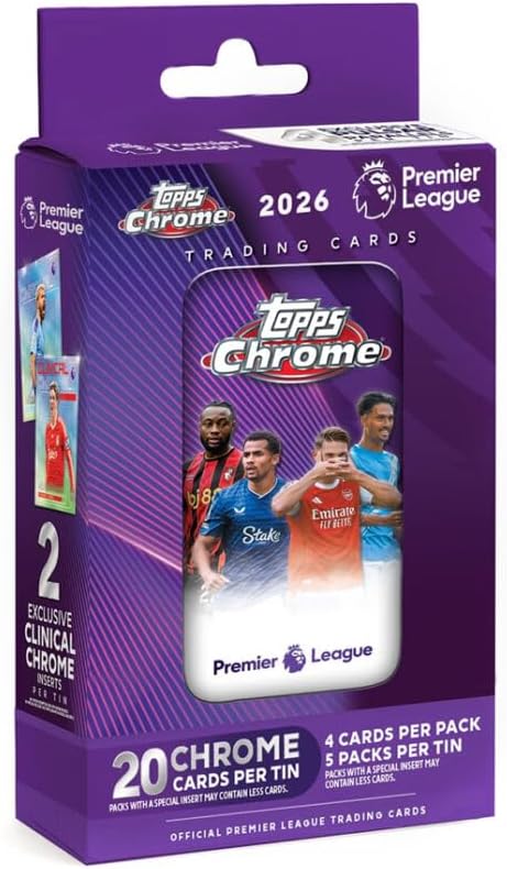 Topps Chrome Premier League Cards Hanger Box 2025-26