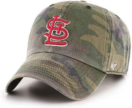 '47 Clean Up MLB St. Louis Adjustable Hat - Camo/Red