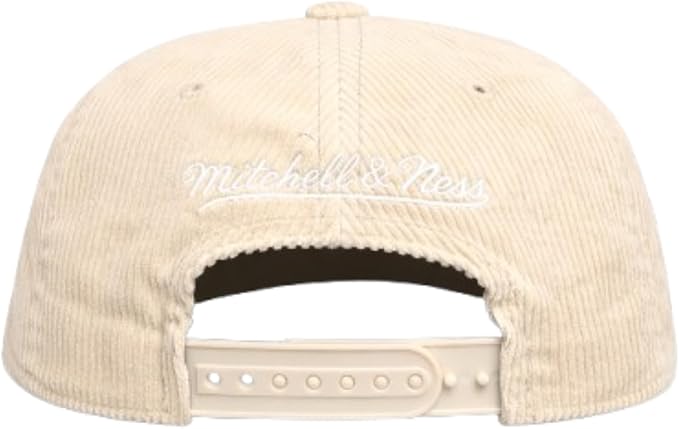 Beige cap with 'Mitchell & Ness' logo on a white background