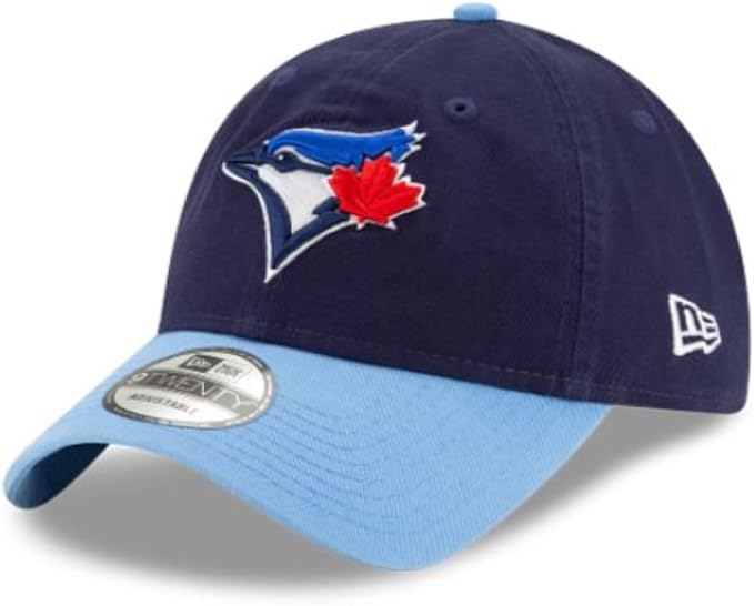 New Era 9TWENTY MLB Toronto Blue Jays 50th Anniversary Side Patch Alternate 4 Two Tone Player Replica Adjustable Hat - Navy/Powder Blue