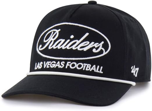 '47 NFL Las Vegas Raiders Foundational Sandstone Script Hitch RF Adjustable Snapback Hat - Black