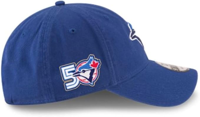 New Era 9TWENTY MLB Toronto Blue Jays 50th Anniversary Side Patch Game Player Replica Adjustable Hat - Royal Blue