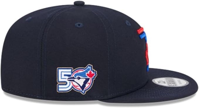 New Era 9FIFTY MLB Toronto Blue Jays 50th Anniversary Side Patch City Connect Adjustable Snapback Hat - Navy