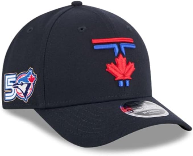 New Era 9FORTY M-Crown MLB Toronto Blue Jays 50th Anniversary Side Patch City Connect Adjustable Snapback Hat - Navy