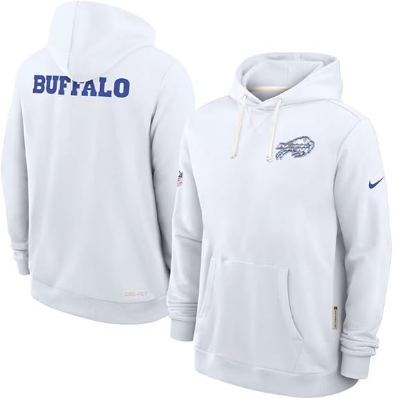 Nike Men's Buffalo Bills 2025 Rivalries Collection Standard Issue Sideline Dri-FIT Hoodie - White