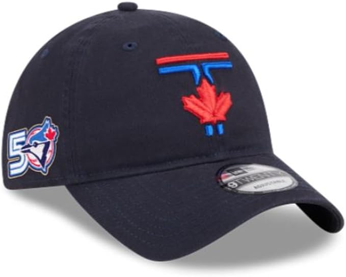 New Era 9TWENTY MLB Toronto Blue Jays 50th Anniversary Side Patch City Connect Adjustable Hat - Navy