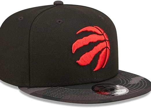 New Era Black Compatible with Raptors Camo Visor 9FIFTY Snapback Hat