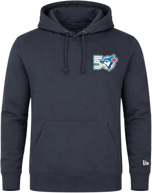 New Era MLB Toronto Blue Jays 50th Season Anniversary Logo Pullover Hoodie - Charcoal Navy