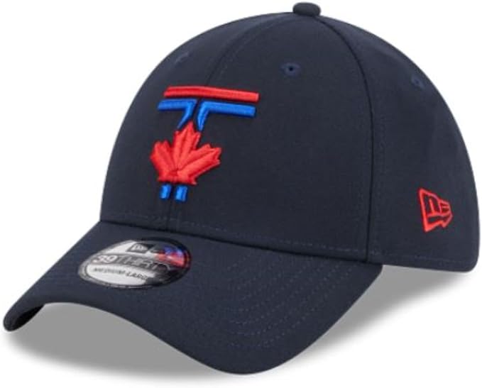 New Era 39THIRTY MLB Toronto Blue Jays 50th Anniversary Side Patch City Connect Stretch Fit Hat - Navy