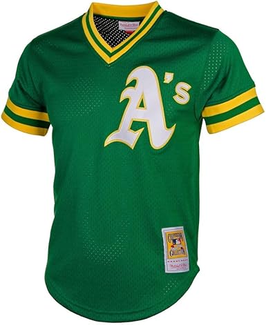 Mitchell & Ness Men's MLB Oakland Athletics Reggie Jackson #44 Cooperstown Mesh Batting Practice Jersey - Green