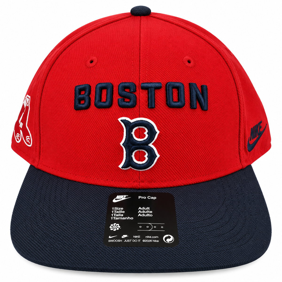 Nike MLB Boston Red Sox Pro Cap Adjustable Snapback Hat – Red/Navy