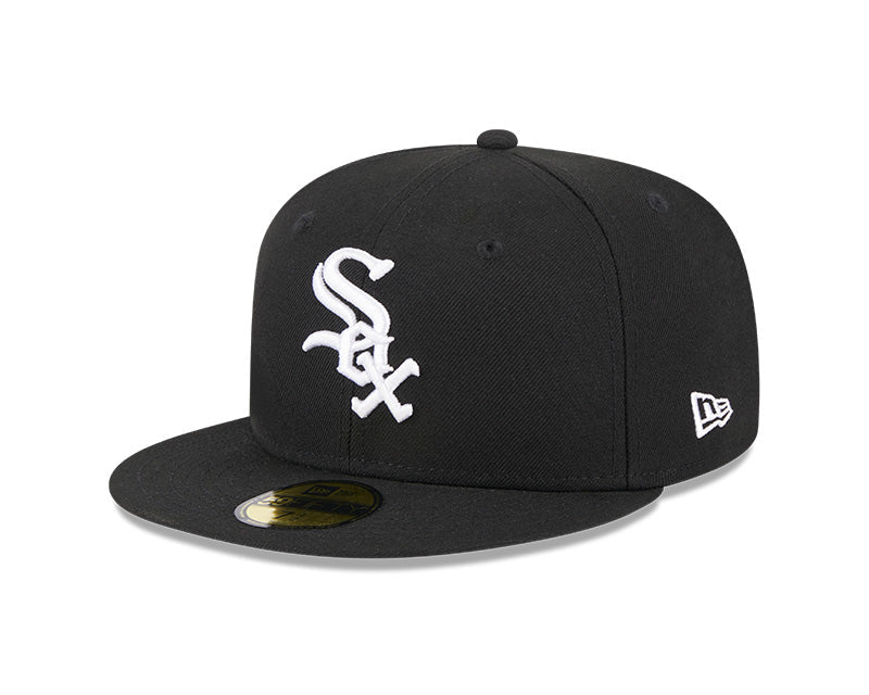 New Era Boston Red Sox 59FIFTY Black White Logo - Fitted Hat