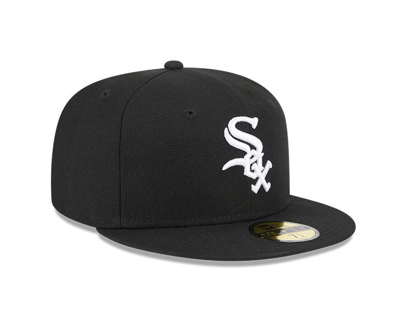 New Era Boston Red Sox 59FIFTY Black White Logo - Fitted Hat