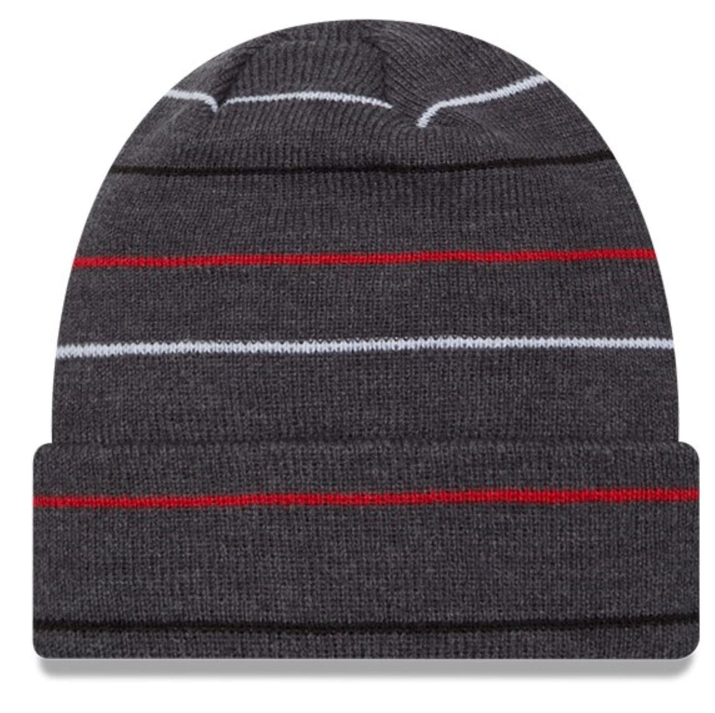 New Era NBA Toronto Raptors Charcoal Rowed Striped Cuffed Knit Hat