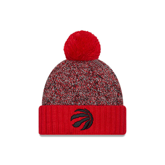 New Era Womens Toronto Raptors Team Marl Knit Cuffed POM Toque Red