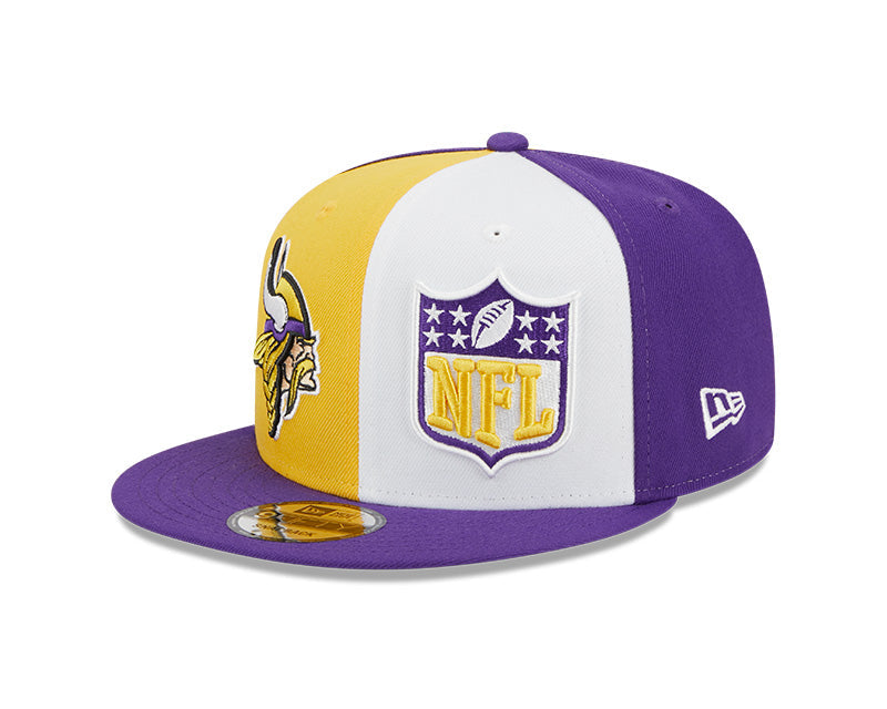 Men's New Era Gold/Purple Minnesota Vikings 2023 Sideline 9FIFTY Snapback Hat