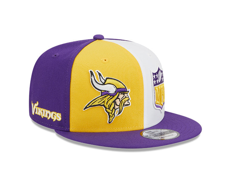 Men's New Era Gold/Purple Minnesota Vikings 2023 Sideline 9FIFTY Snapback Hat