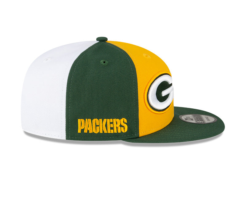 Men's New Era Gold/Green Green Bay Packers 2023 Sideline 9FIFTY Snapback Hat
