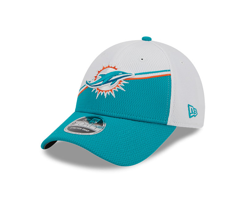 Miami Dolphins New Era 2023 Sideline 9FORTY Adjustable Hat - White/Aqua