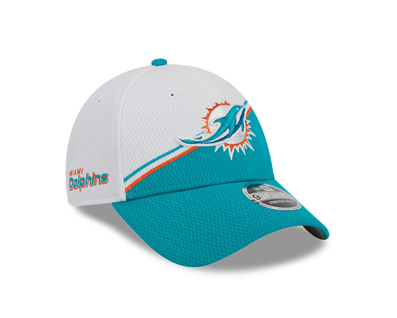 Miami Dolphins New Era 2023 Sideline 9FORTY Adjustable Hat - White/Aqua