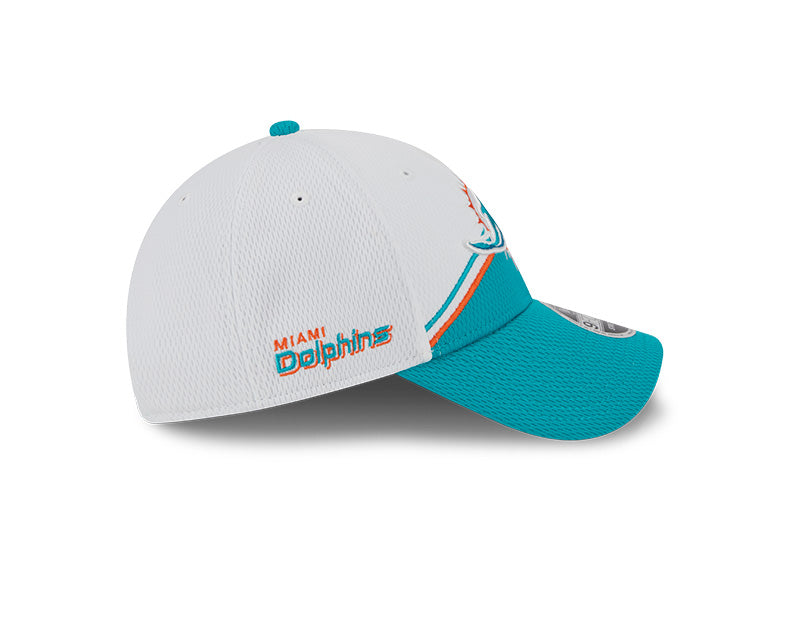 Miami Dolphins New Era 2023 Sideline 9FORTY Adjustable Hat - White/Aqua